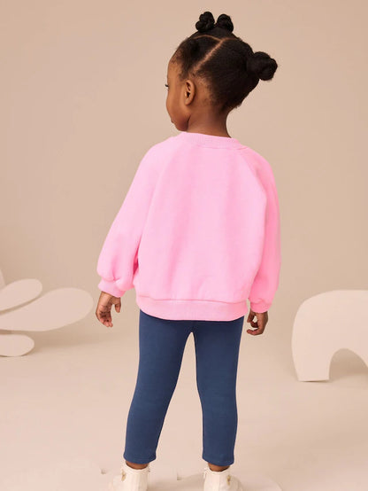 |Girl| Leggings Confortáveis Azul Marinho (3 meses a 7 anos)