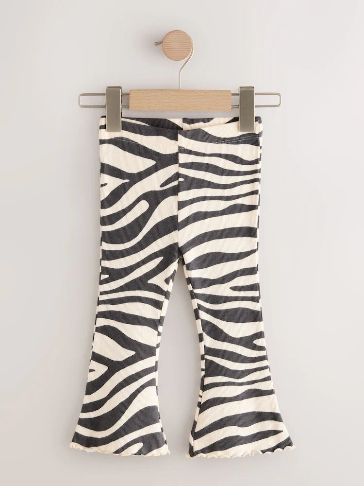 |Girl| Legging Flare Preta/Branca (3 meses a 7 anos)