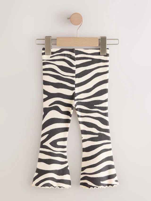 |Girl| Legging Flare Preta/Branca (3 meses a 7 anos)