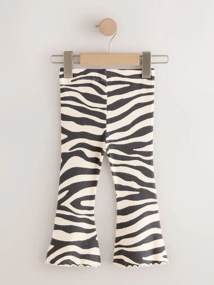 |Girl| Legging Flare Preta/Branca (3 meses a 7 anos)