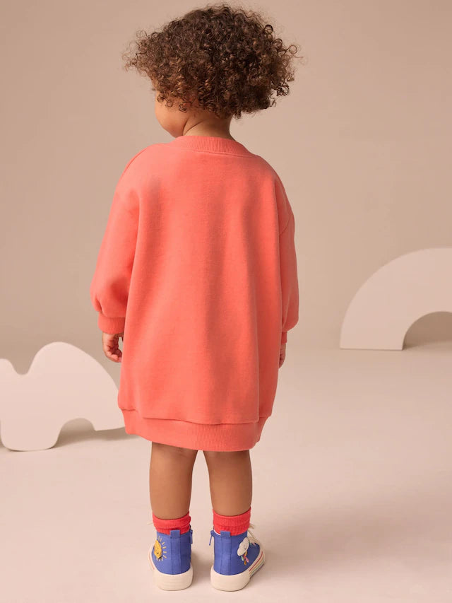 |Girl| Vestido De Moletom Relaxado Red Character (3 meses a 7 anos)