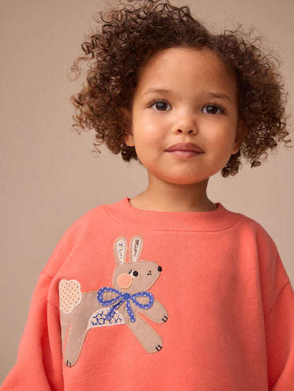 |Girl| Vestido De Moletom Relaxado Red Character (3 meses a 7 anos)