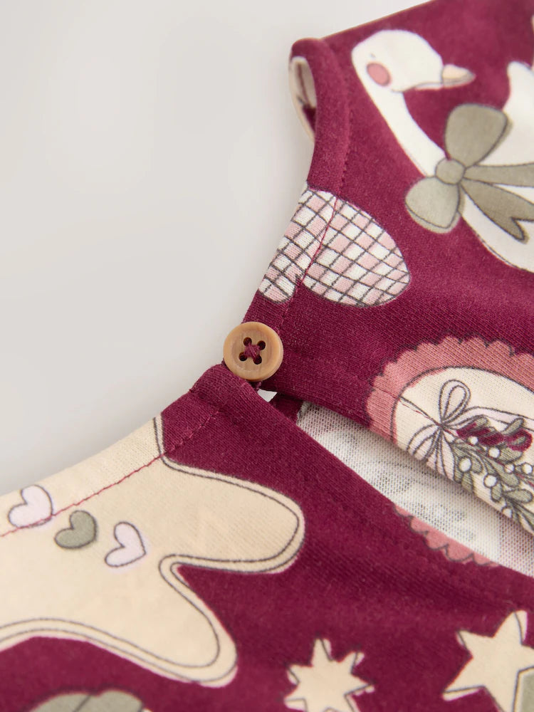 |Girl| Vestido Vermelho De Natal Com Manga Comprida e Camadas (3 meses a 7 anos)