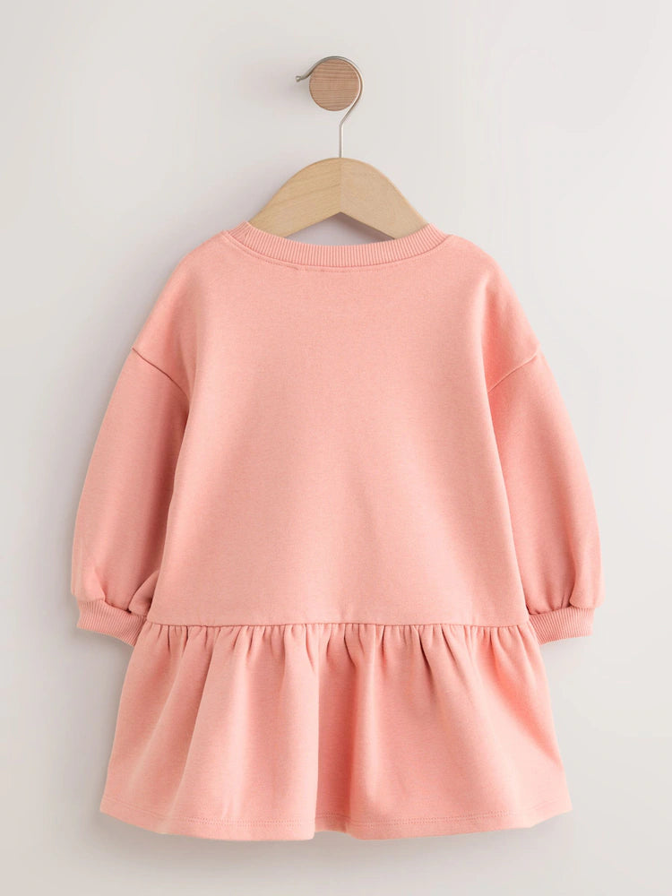 |Girl| Vestido De Moletom Com Cintura Baixa Pink Fairy (3 meses a 7 anos)