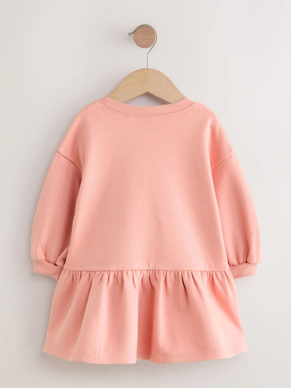 |Girl| Vestido De Moletom Com Cintura Baixa Pink Fairy (3 meses a 7 anos)