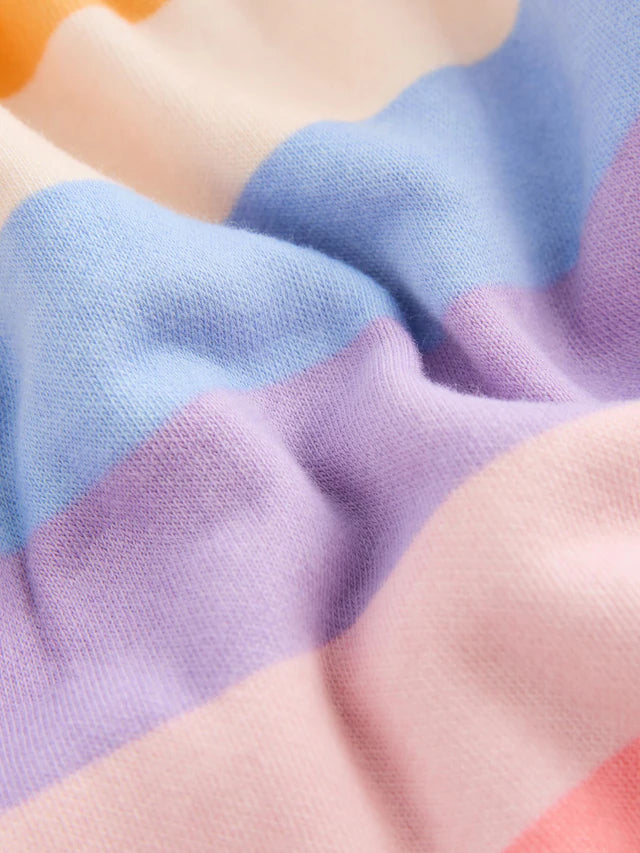 |Girl| Vestido De Moletom Listrado Arco-íris (3 meses a 7 anos)