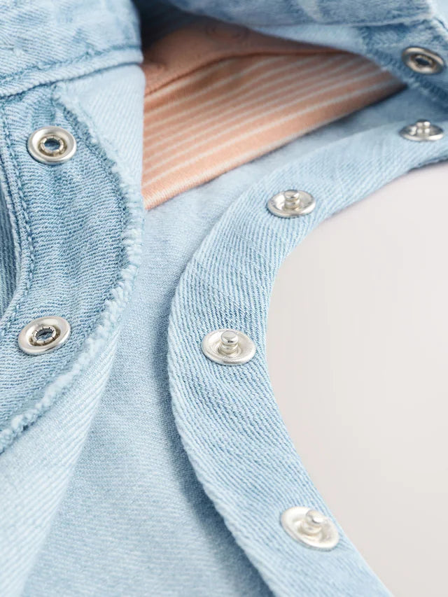 |BabyBoy| Conjunto De Macacão e Macacão Azul Jeans Para Bebê (0 meses a 2 anos)