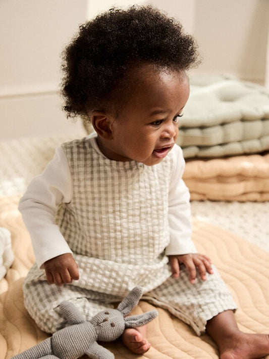 |BabyBoy| Conjunto De Macacão e Macacão Xadrez Verde Para Bebê (0 meses a 2 anos)