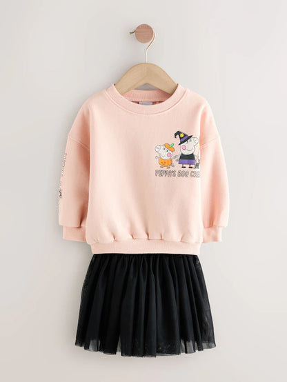 |Girl| Vestido Tutu Rosa Para Halloween Da Peppa Pig (3 meses a 7 anos)