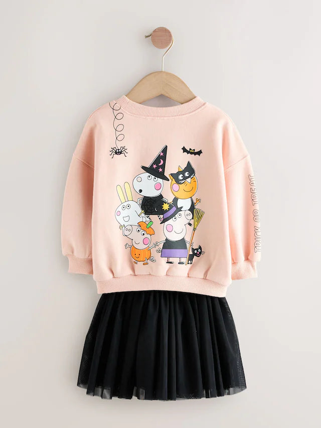 |Girl| Vestido Tutu Rosa Para Halloween Da Peppa Pig (3 meses a 7 anos)