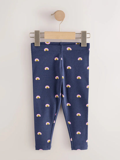 |Girl| Pacote Com 5 Leggings Caneladas Arco-íris (3 meses a 7 anos)