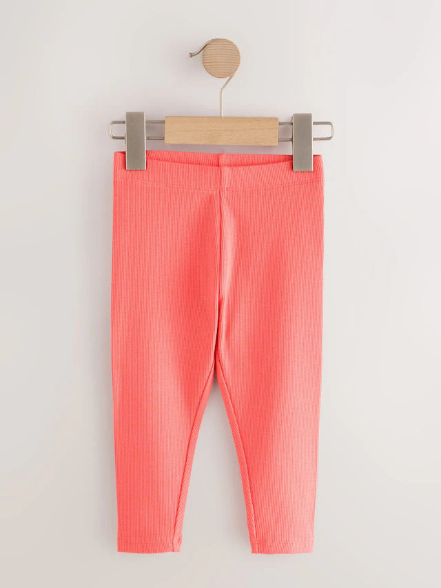 |Girl| Pacote Com 5 Leggings Caneladas Arco-íris (3 meses a 7 anos)