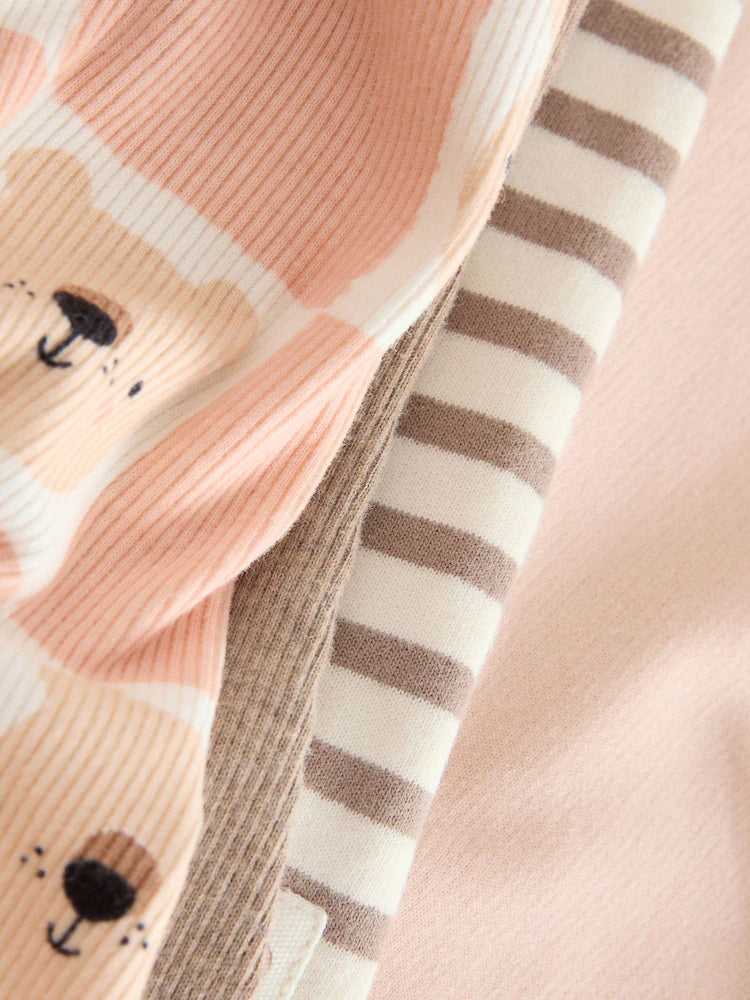 |Girl| Conjunto De Moletom Neutral Bear, Pacote Com 4 (3 meses a 7 anos)