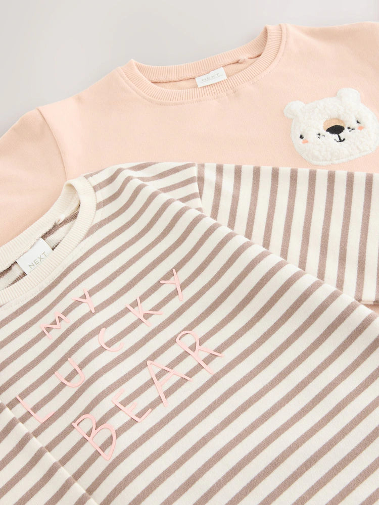 |Girl| Conjunto De Moletom Neutral Bear, Pacote Com 4 (3 meses a 7 anos)