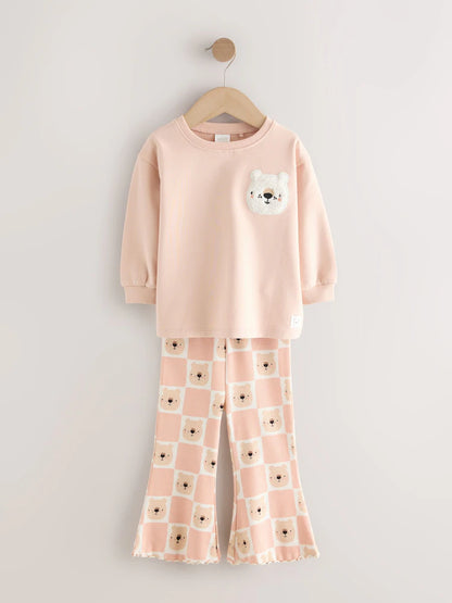 |Girl| Conjunto De Moletom Neutral Bear, Pacote Com 4 (3 meses a 7 anos)