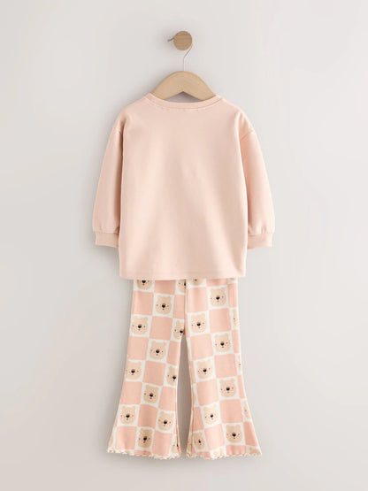 |Girl| Conjunto De Moletom Neutral Bear, Pacote Com 4 (3 meses a 7 anos)