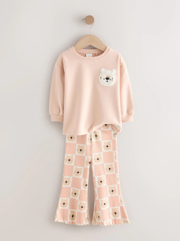 |Girl| Conjunto De Moletom Neutral Bear, Pacote Com 4 (3 meses a 7 anos)