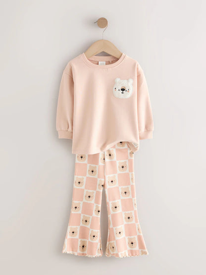 |Girl| Conjunto De Moletom Neutral Bear, Pacote Com 4 (3 meses a 7 anos)