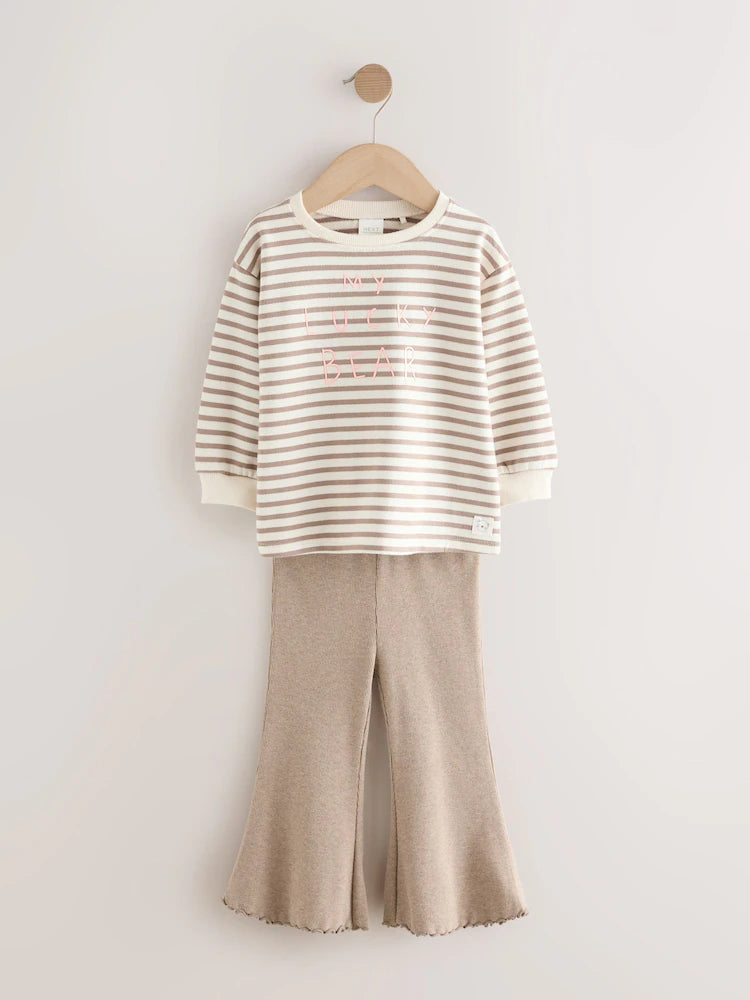 |Girl| Conjunto De Moletom Neutral Bear, Pacote Com 4 (3 meses a 7 anos)