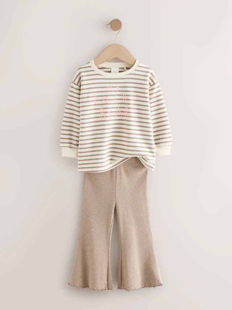 |Girl| Conjunto De Moletom Neutral Bear, Pacote Com 4 (3 meses a 7 anos)