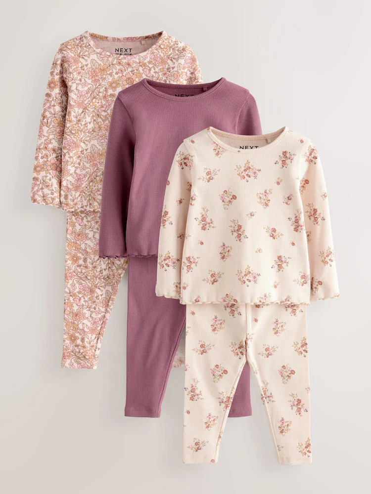 |Girl| Conjunto De Blusa e Legging Rosa, Pacote Com 3 (3 meses a 7 anos)