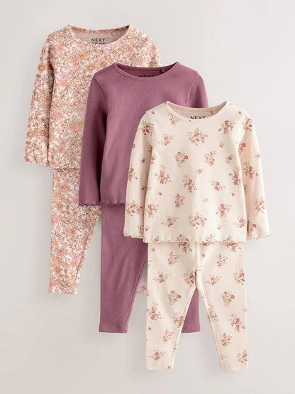 |Girl| Conjunto De Blusa e Legging Rosa, Pacote Com 3 (3 meses a 7 anos)