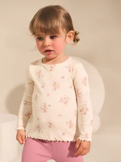 |Girl| Conjunto De Blusa e Legging Rosa, Pacote Com 3 (3 meses a 7 anos)