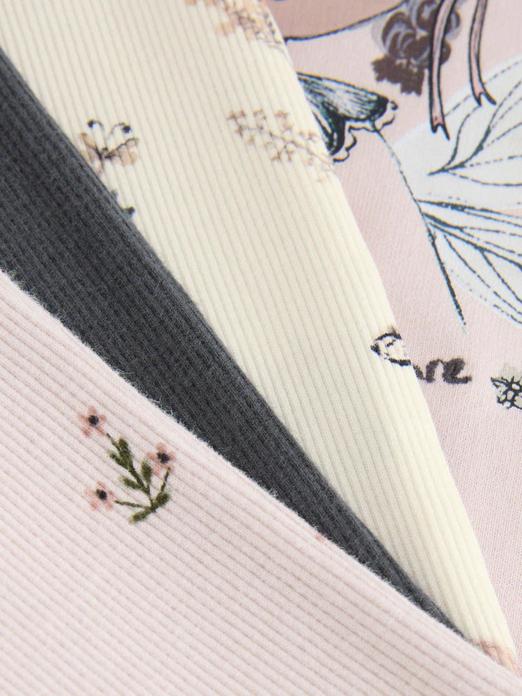 |Girl| Conjunto De Blusa Preta/Branca e Leggings Boca De Sino, Pacote Com 2 (3 meses a 7 anos)