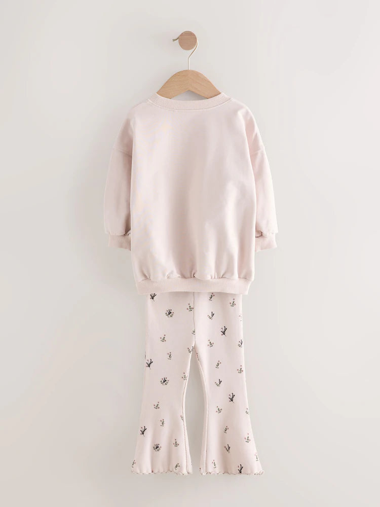 |Girl| Conjunto De Blusa Preta/Branca e Leggings Boca De Sino, Pacote Com 2 (3 meses a 7 anos)