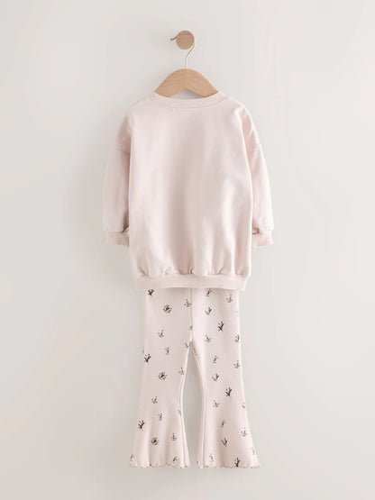 |Girl| Conjunto De Blusa Preta/Branca e Leggings Boca De Sino, Pacote Com 2 (3 meses a 7 anos)