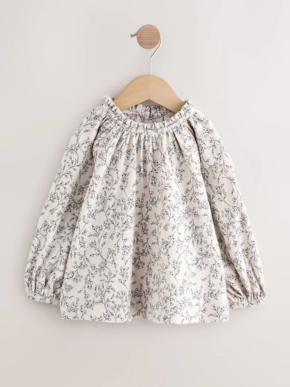 |Girl| Blusas Bordadas De Manga Comprida Rosa/Neutras (3 meses a 7 anos)