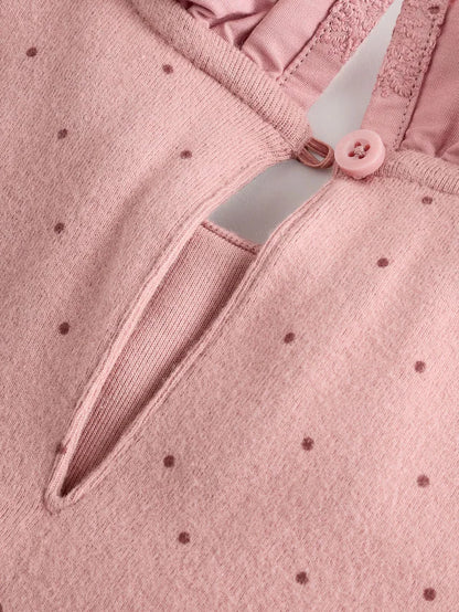 |Girl| Blusas Bordadas De Manga Comprida Rosa/Neutras (3 meses a 7 anos)