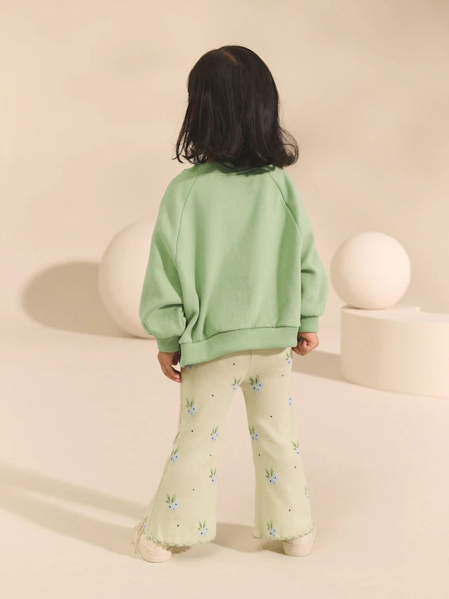 |Girl| Moletom Sage Green Crew (3 meses a 7 anos)