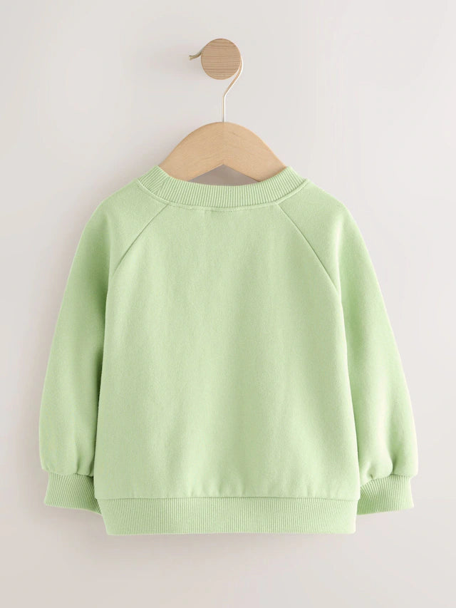 |Girl| Moletom Sage Green Crew (3 meses a 7 anos)