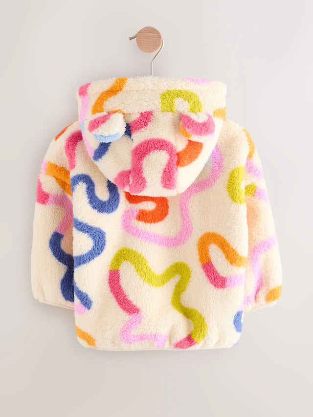 |Girl| Fleece Com Zíper e Arco-íris Creme (3 meses a 7 anos)