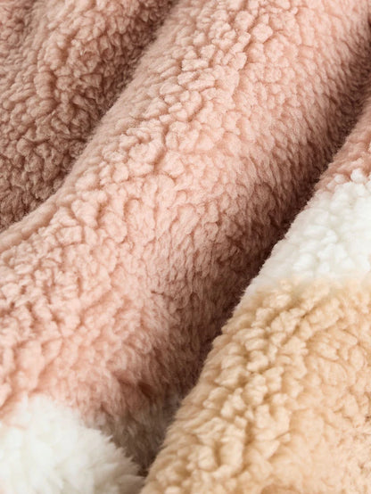 |Girl| Casaco De Lã Com Zíper e Estampa De urso De Pelúcia Marrom (3 meses a 7 anos)