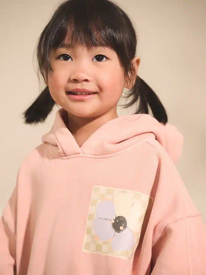 |Girl| Conjunto De Moletom Com Estampa Gráfica De Plantas Rosa Claro e Calça De Moletom De Perna Larga (3 meses a 7 anos)