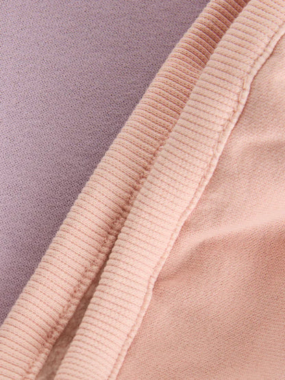 |Girl| Conjunto De Moletom Com Estampa Gráfica De Plantas Rosa Claro e Calça De Moletom De Perna Larga (3 meses a 7 anos)