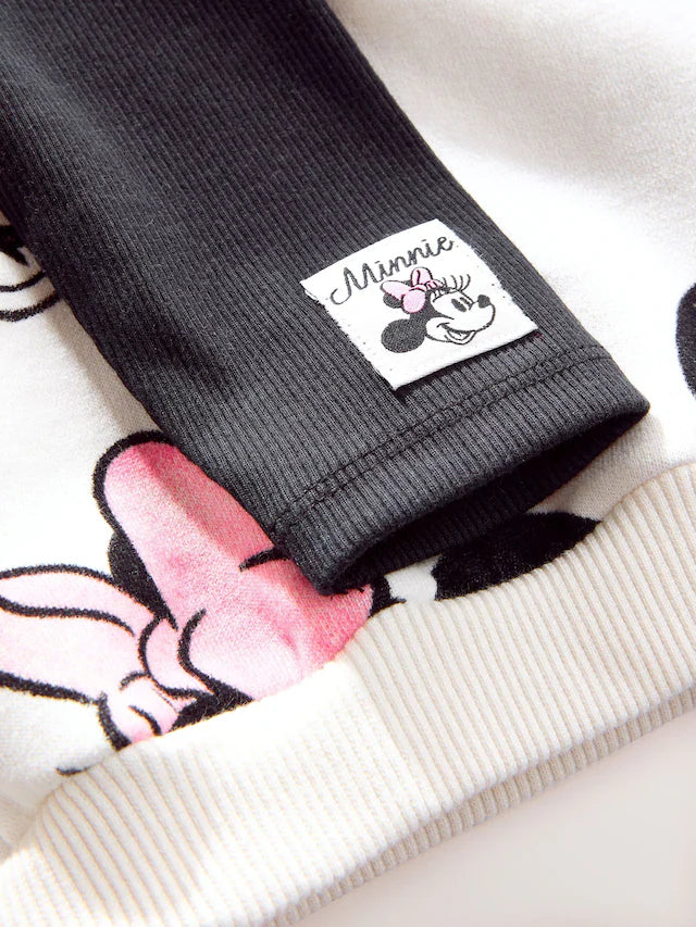 |Girl| Conjunto De Moletom e Leggings Disney Minnie Mouse Creme (3 meses a 7 anos)