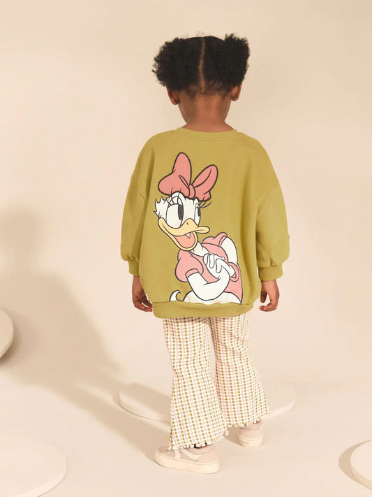 |Girl| Conjunto De Moletom Xadrez Verde e Leggings Flare (3 meses a 7 anos)