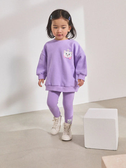 |Girl| Conjunto De Moletom e Leggings Lilás Roxo Disney Aristocats (3 meses a 7 anos)