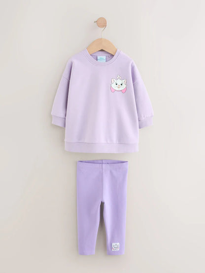 |Girl| Conjunto De Moletom e Leggings Lilás Roxo Disney Aristocats (3 meses a 7 anos)