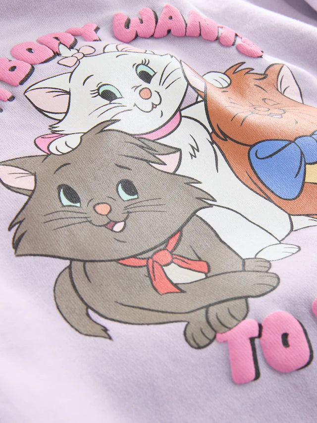 |Girl| Conjunto De Moletom e Leggings Lilás Roxo Disney Aristocats (3 meses a 7 anos)