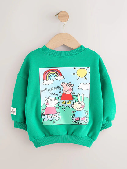 |Girl| Moletom Com Gola Redonda Peppa Pig Verde (3 meses a 7 anos)