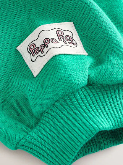 |Girl| Moletom Com Gola Redonda Peppa Pig Verde (3 meses a 7 anos)