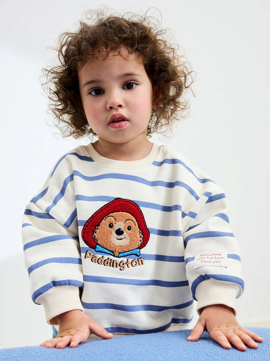 |Girl| Moletom Listrado Creme Do Urso Paddington (3 meses a 7 anos)