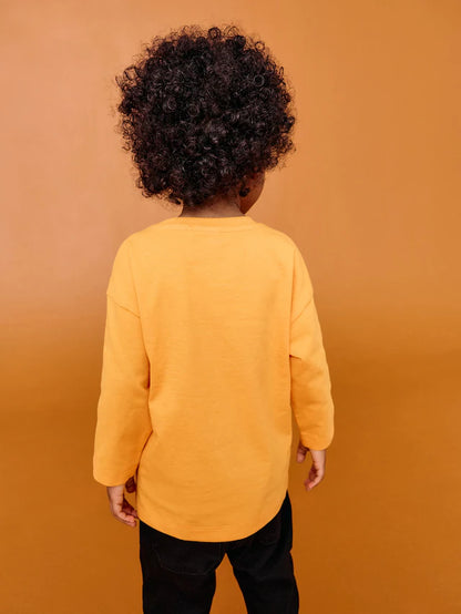 |Boy| Camiseta Laranja De Manga Comprida Do Mickey Mouse Halloween (3 meses a 8 anos)