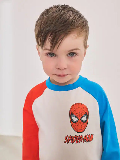 |Boy| Camiseta De Manga Comprida Do Homem-Aranha Branca/Azul/Vermelha (12 meses a 8 anos)