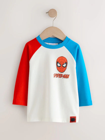 |Boy| Camiseta De Manga Comprida Do Homem-Aranha Branca/Azul/Vermelha (12 meses a 8 anos)
