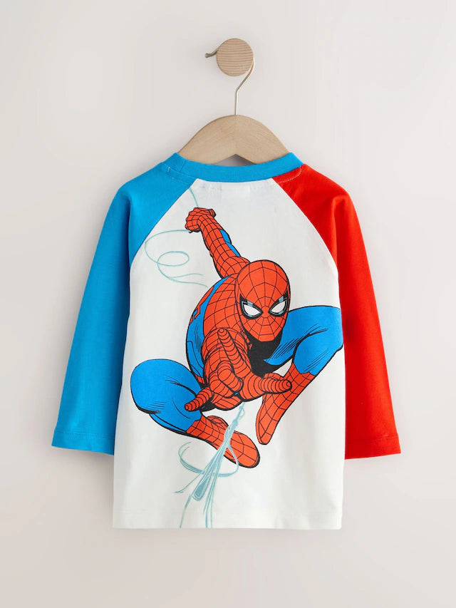 |Boy| Camiseta De Manga Comprida Do Homem-Aranha Branca/Azul/Vermelha (12 meses a 8 anos)